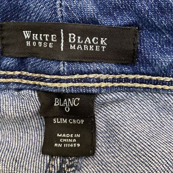 White House Black Market Jeans Size 0 Crop Distressed Jeans - Picture 5 of 7